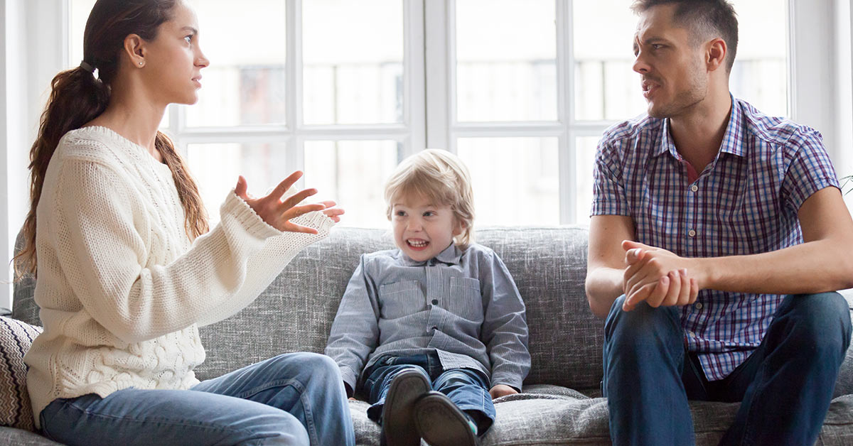 parent arguing in front of their child