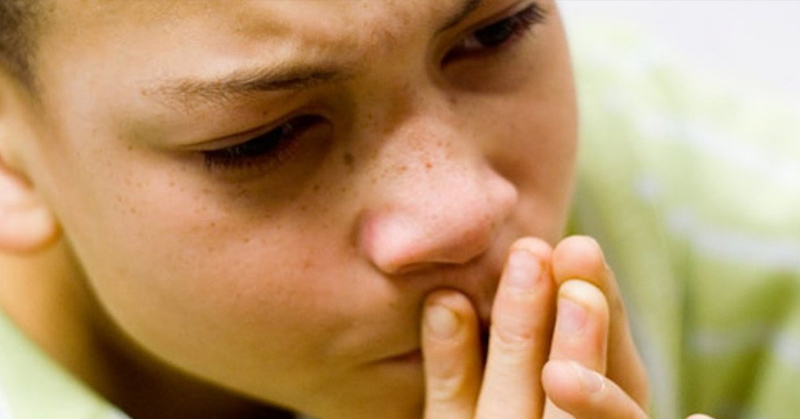 closeup of tweens face