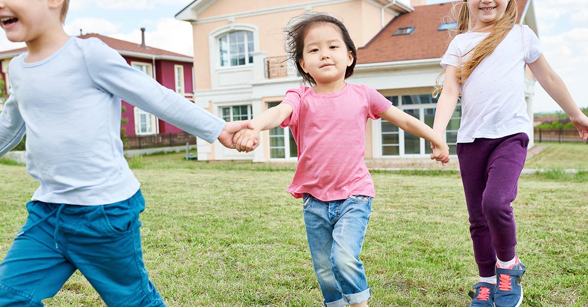 children playing outside