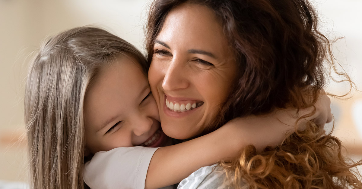 child with her mother