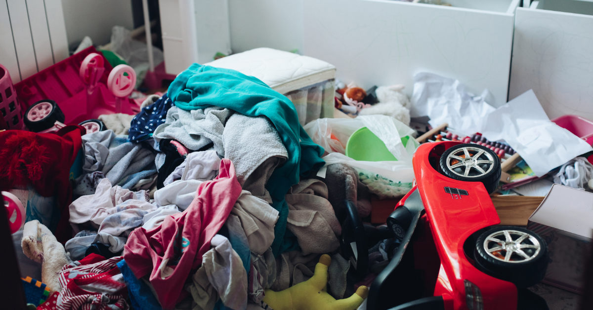 messy child's play room