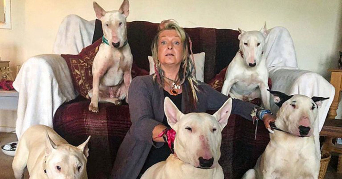 woman with dogs