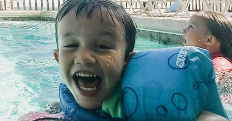 child swimming