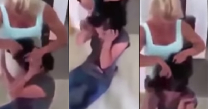 mother shaves her daughter's head