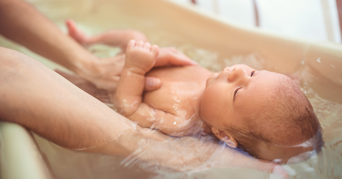 baby in bath