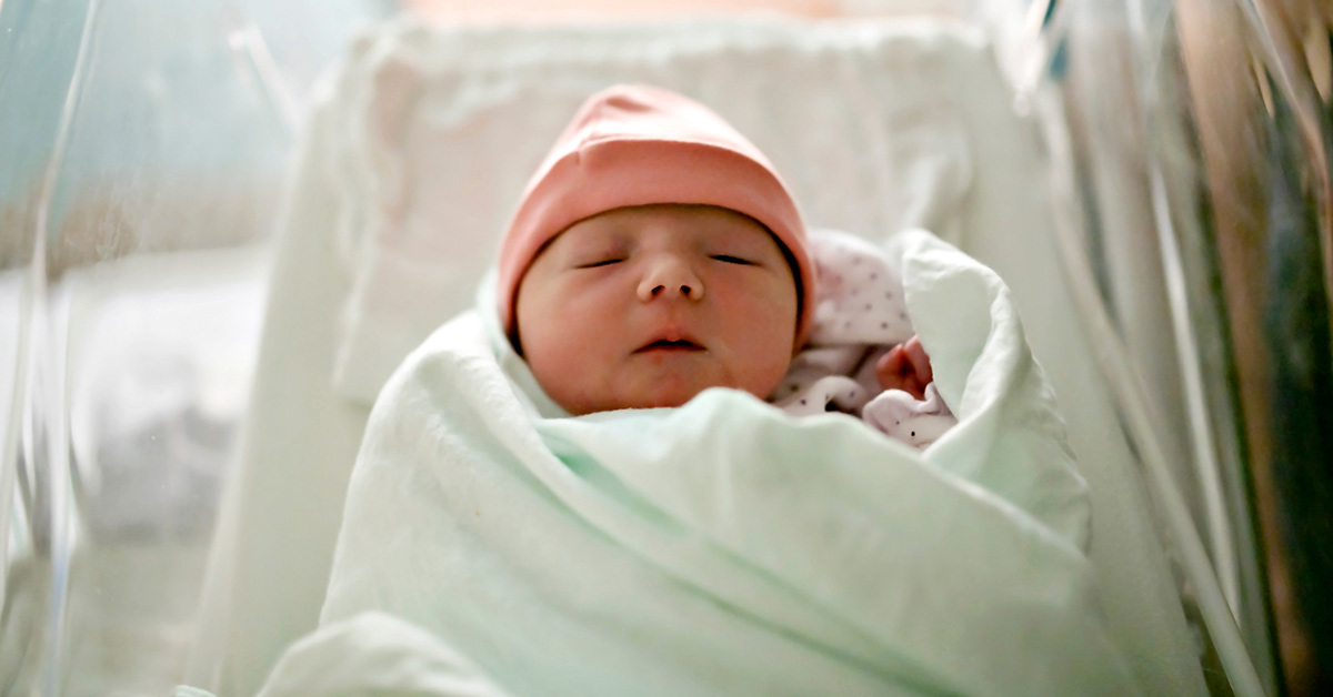 newborn swaddled