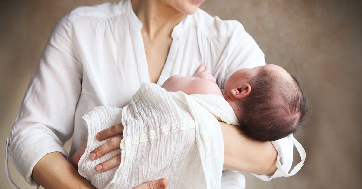 woman holding child