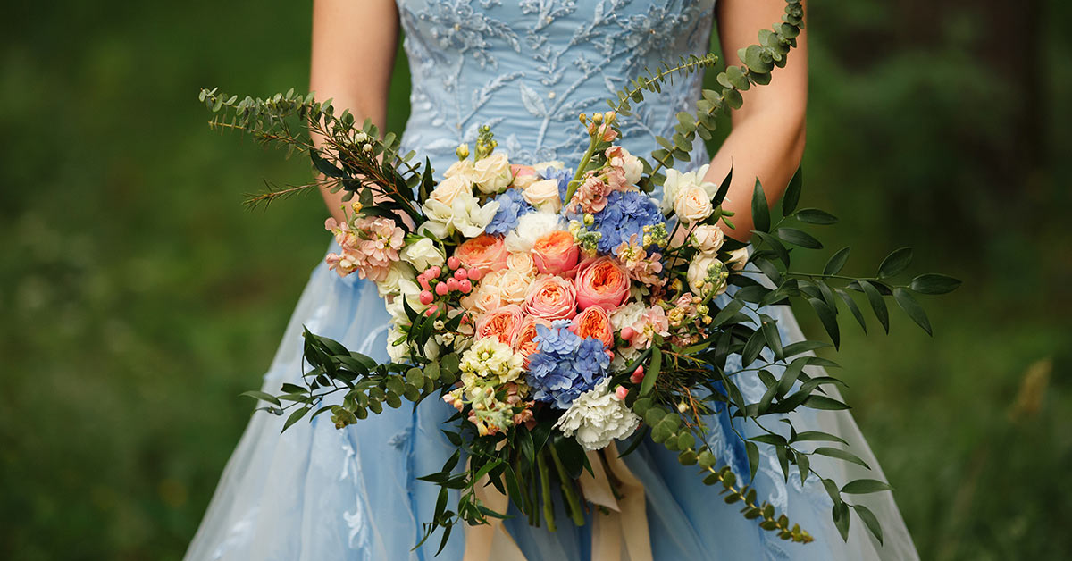 blue wedding dress