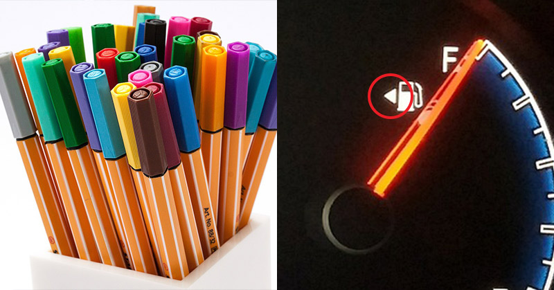 pens and gas guage
