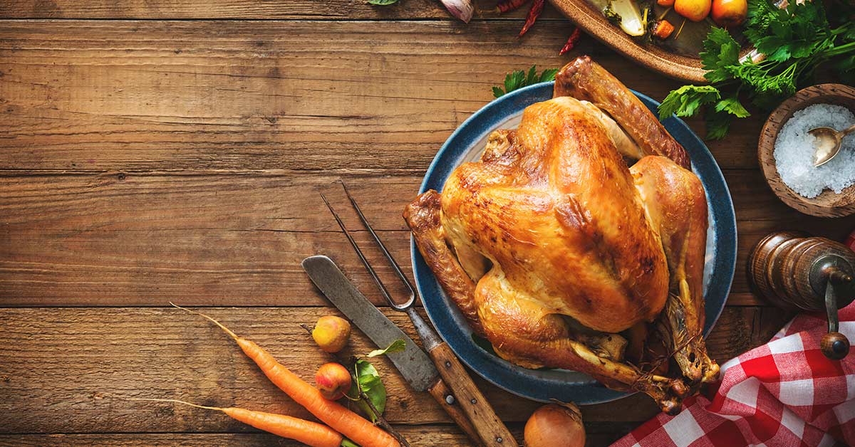 thanksgiving turkey prepared on a table