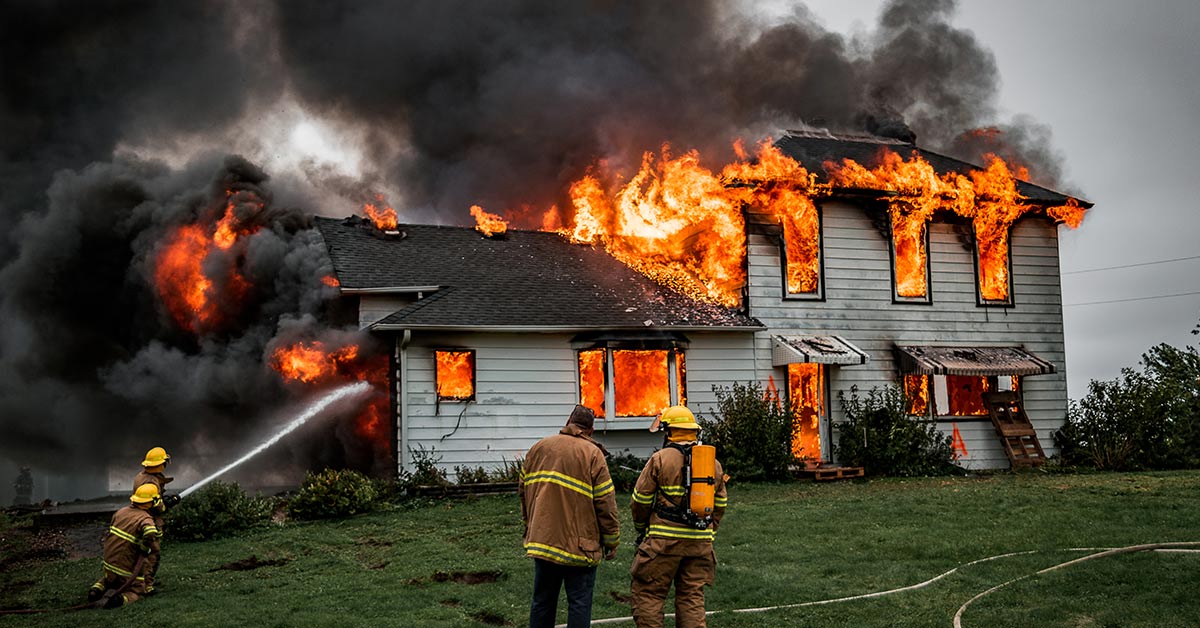 burning home