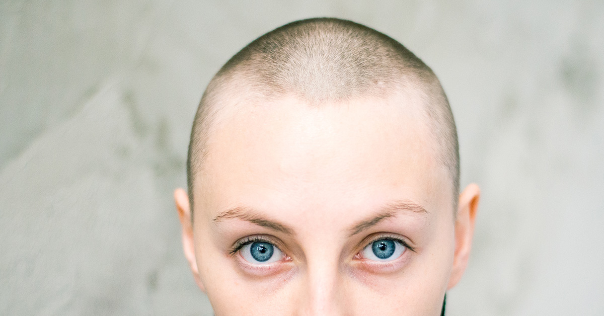 woman with shaved head