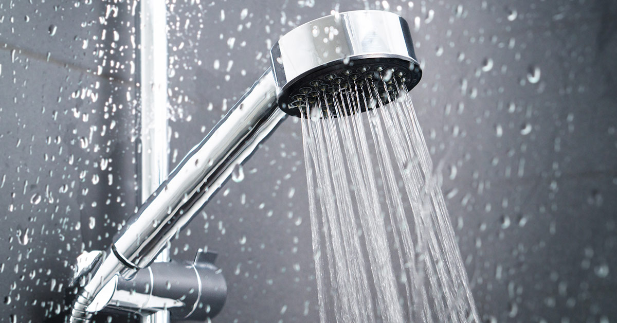 shower head running water