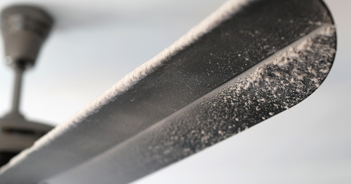 dusty ceiling fan blade