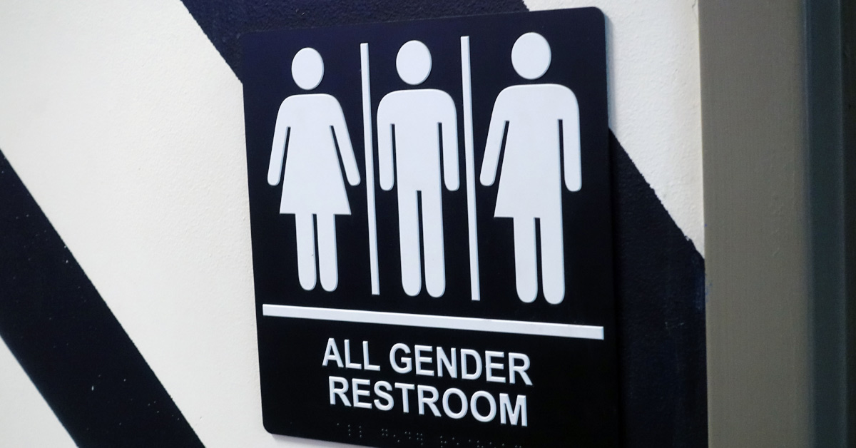 an all gender restroom sign