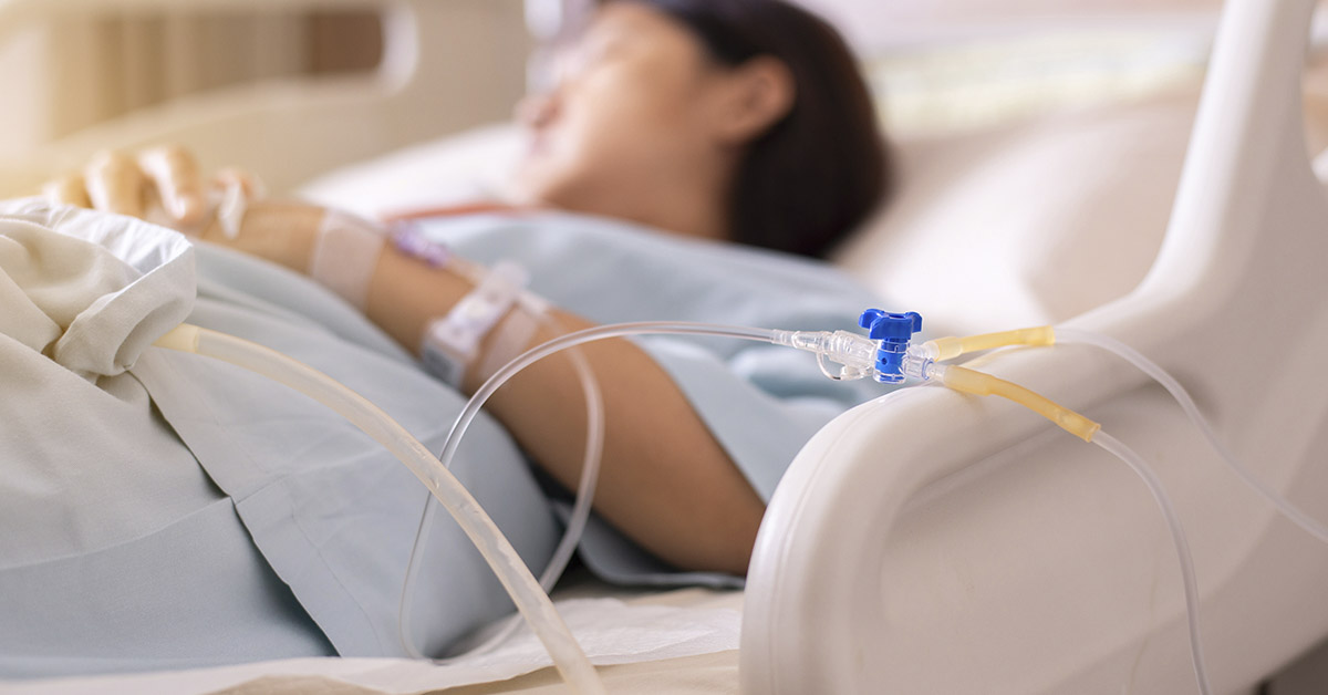 woman in hospital bed