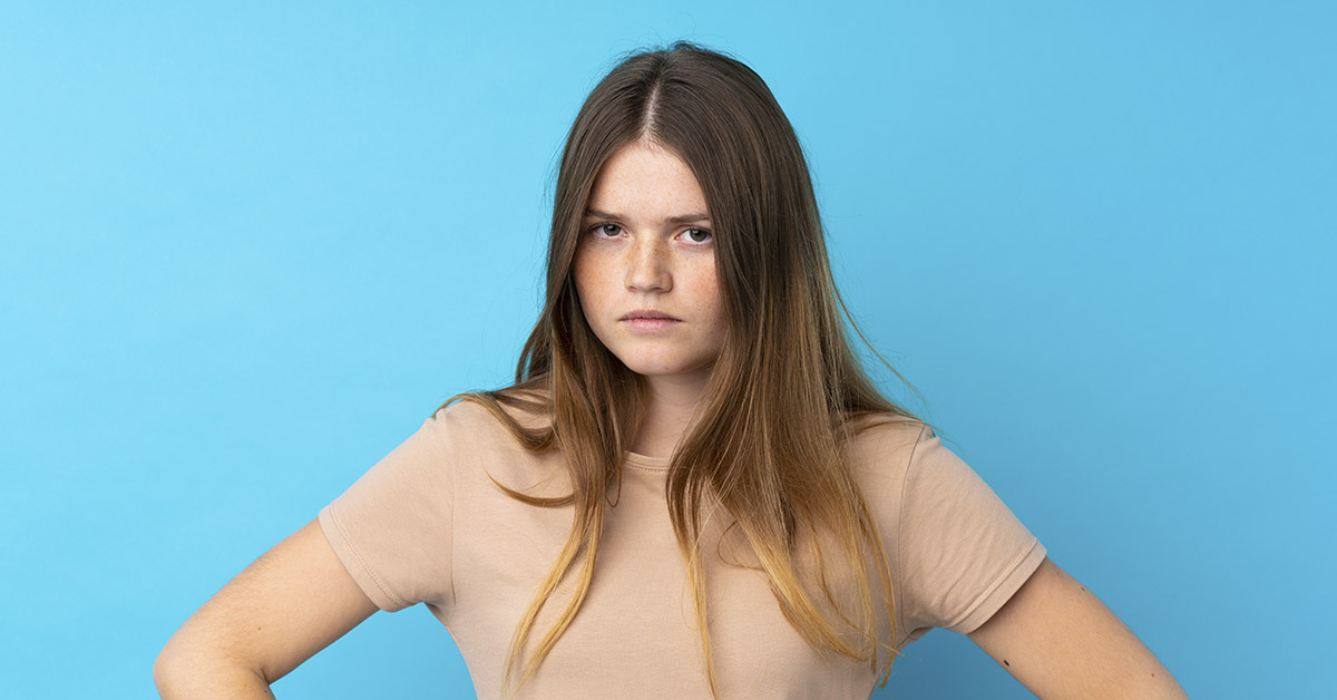 angry female teenager