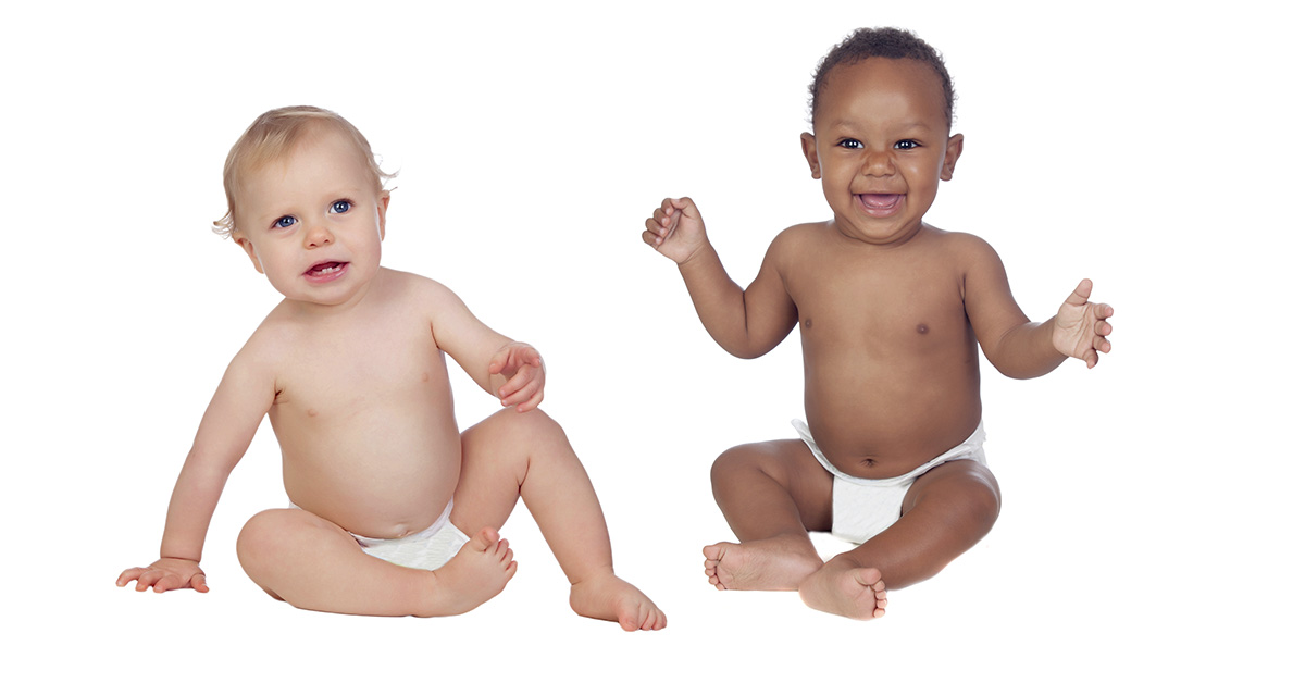 white and brown baby