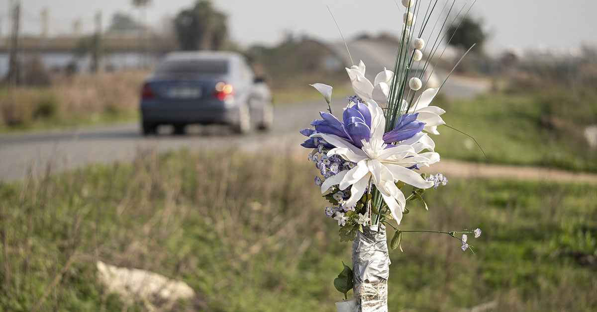 memorial on side of highway