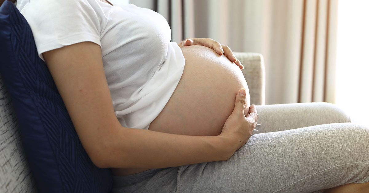 woman with large baby bump