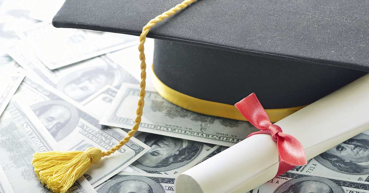 mortarboard and diploma