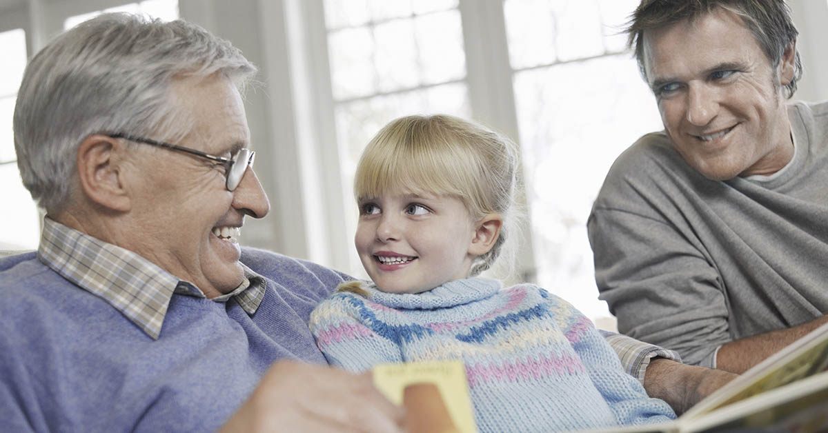 grandparent and grandchild with parent