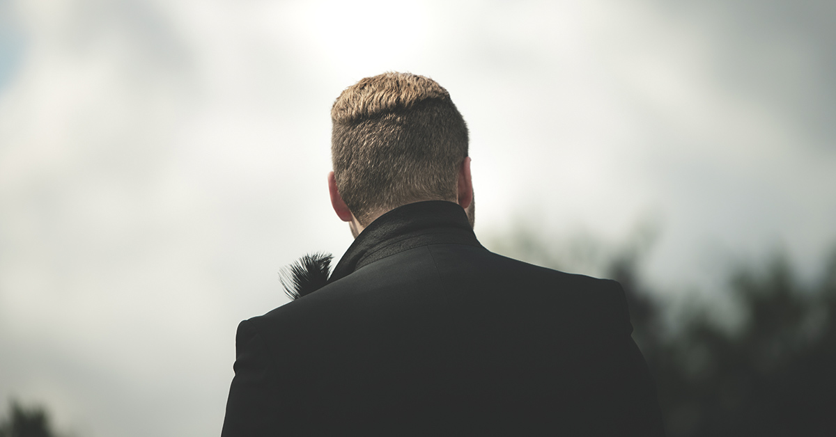 back of groom