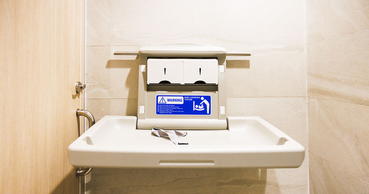 change table in a public bathroom
