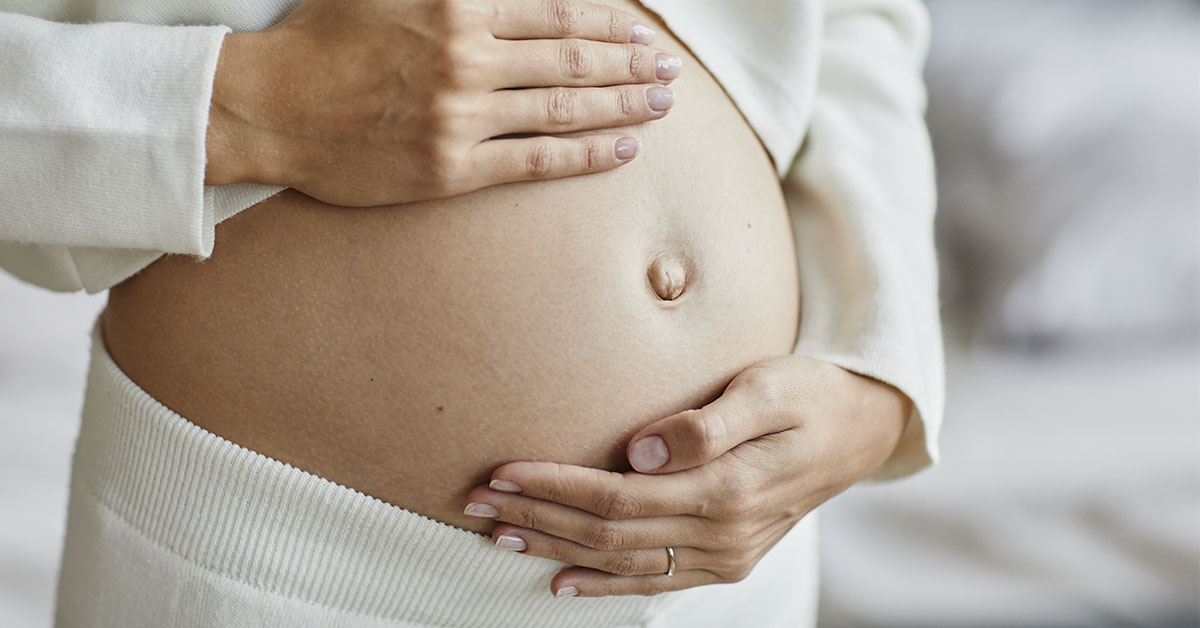 belly of a pregnant woman