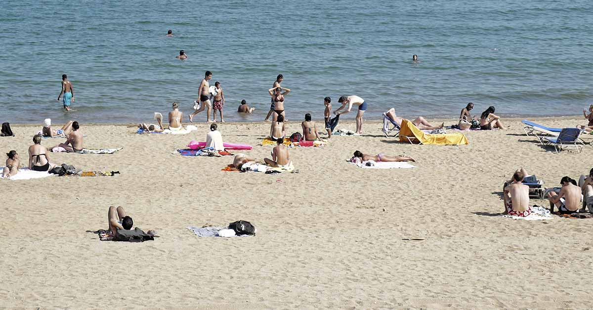 busy beach