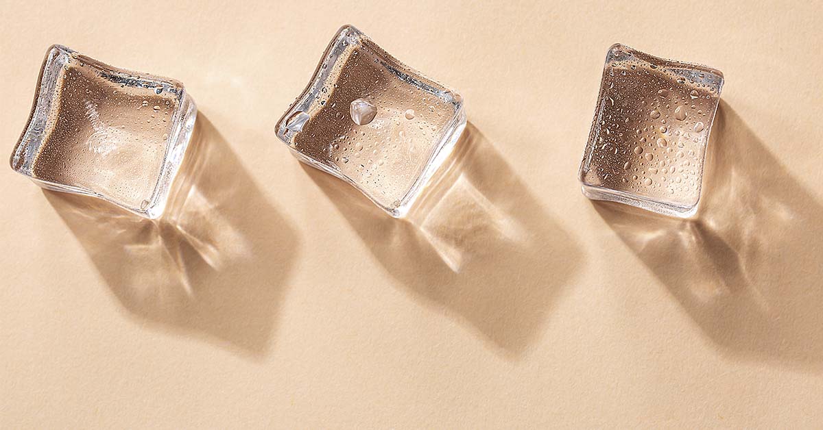 3 ice cubes