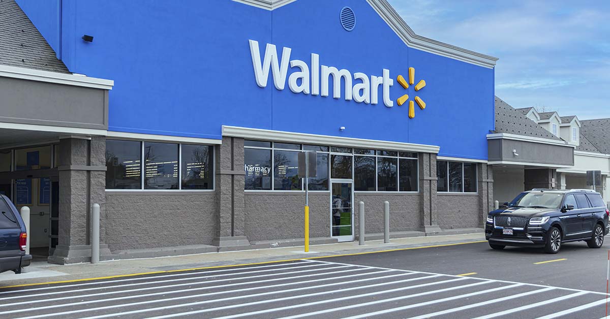 outside of a Walmart location