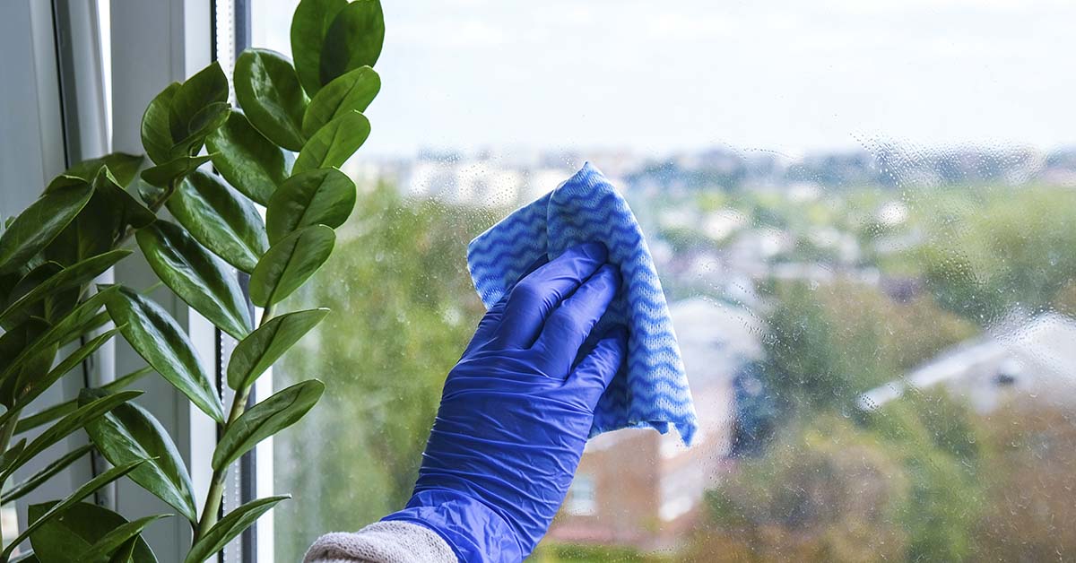 removing sticky residue from windows