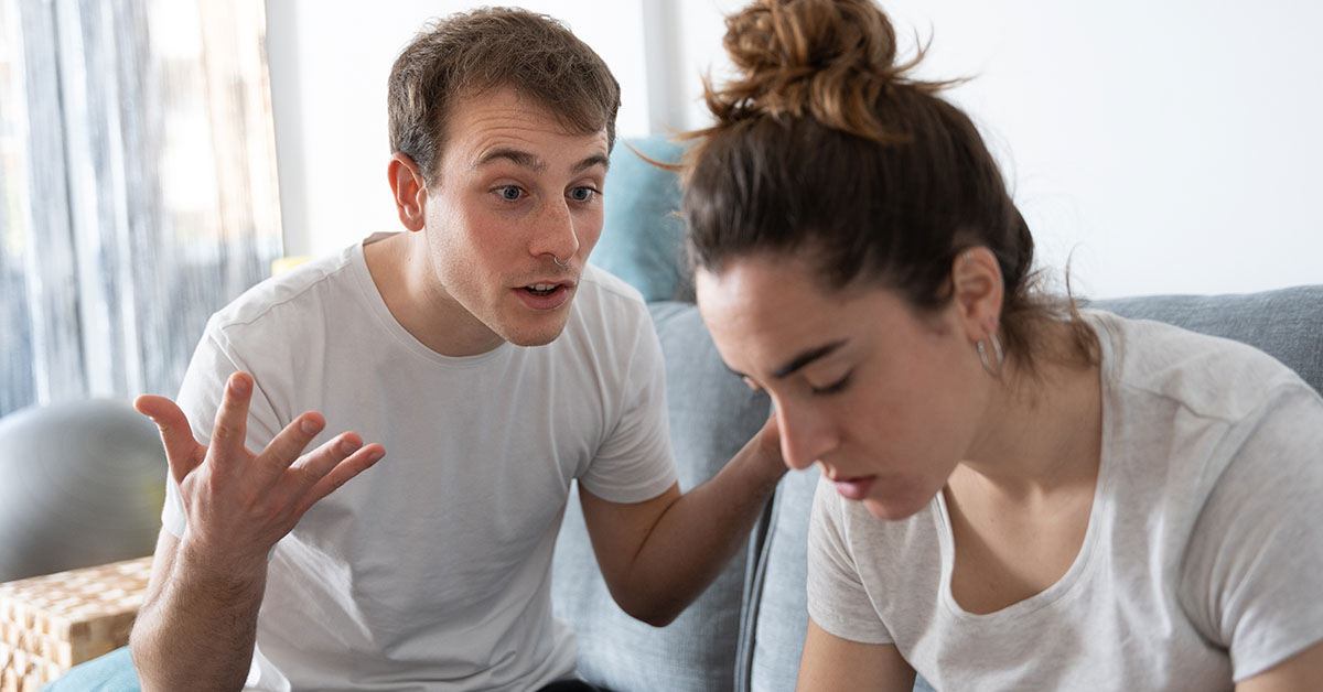 Man shouting at woman