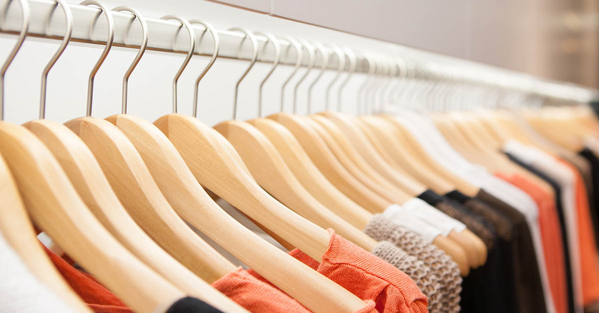 clothing hanging on hangers