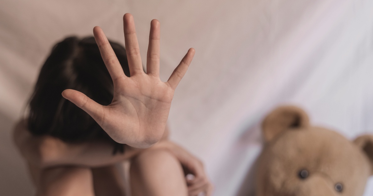 traumatized children concept. stop violence and abused children.