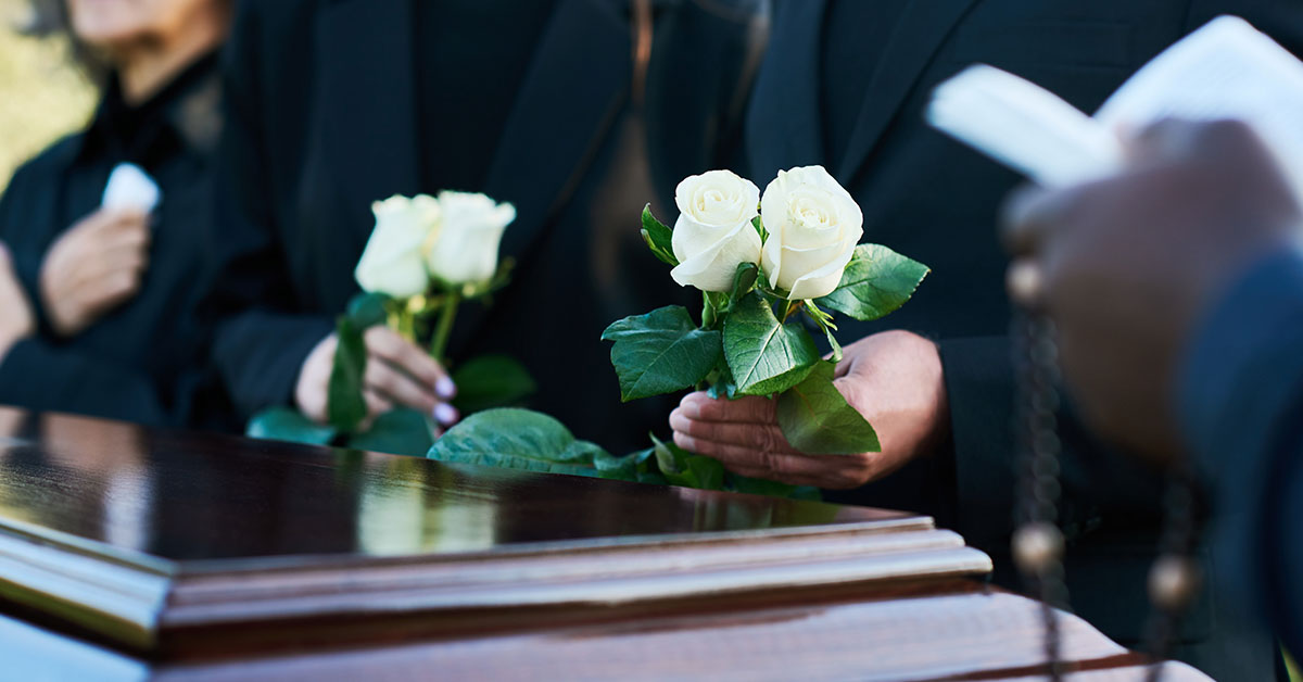 casket at funeral