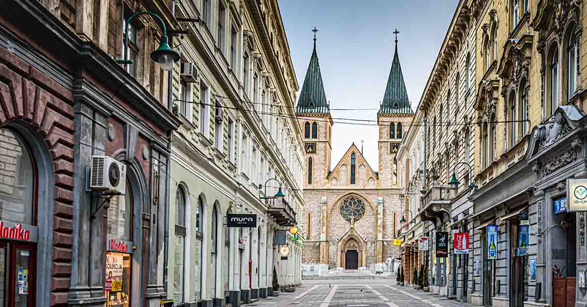 The Sacred Heart Cathedral (Katedrala Srca Isusova) is a Catholic church in Sarajevo commonly referred as the Sarajevo Cathedral. it is the largest cathedral in Bosnia