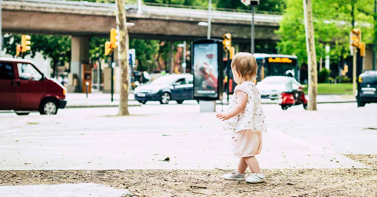 lost child in city setting