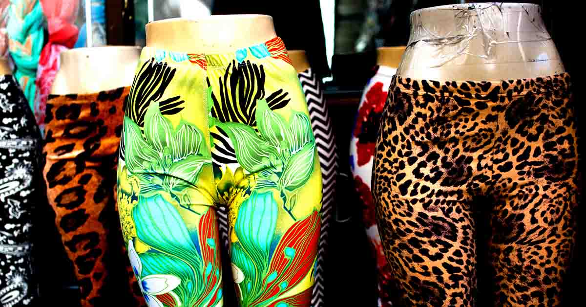 pants with various patterns on them