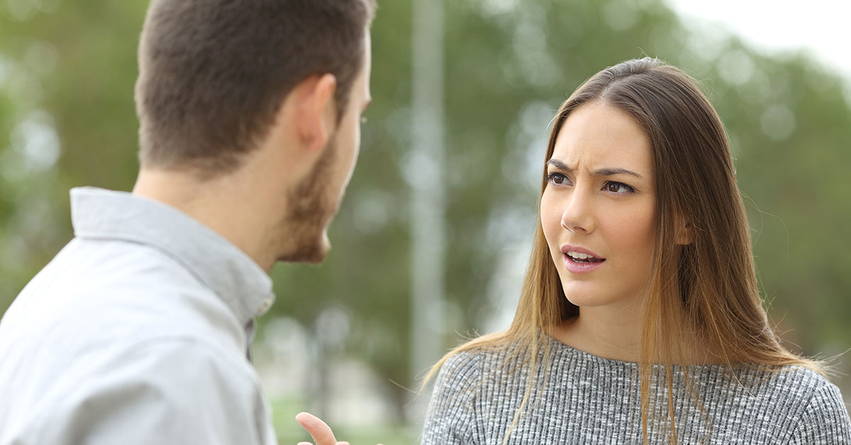 couple in tense discussion