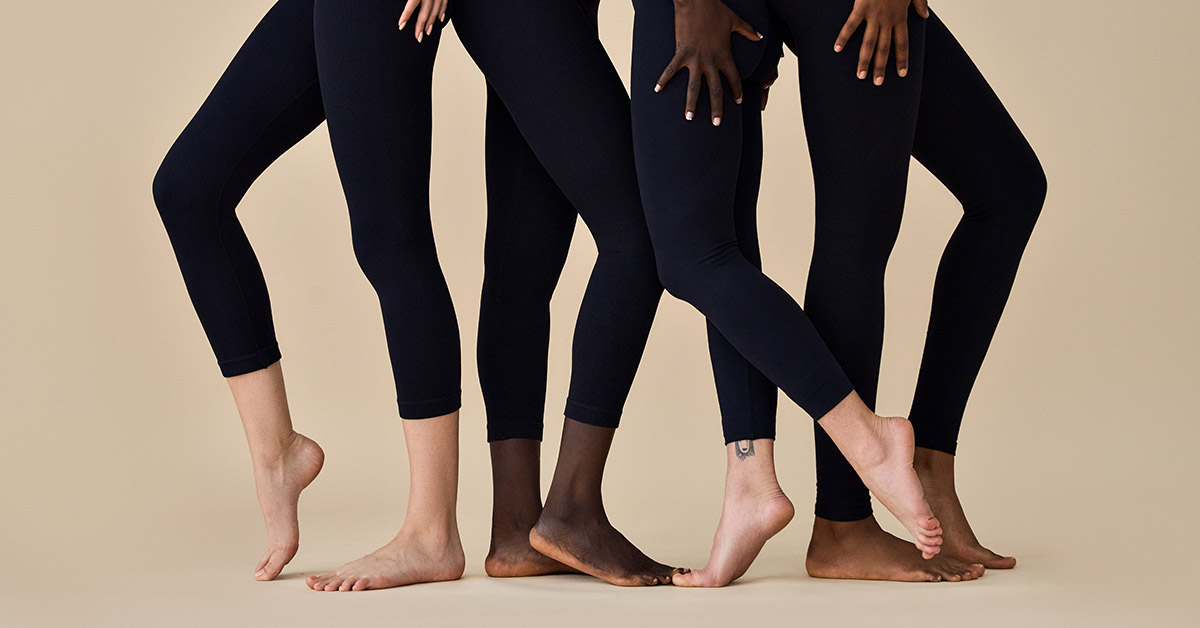 women wearing black leggings