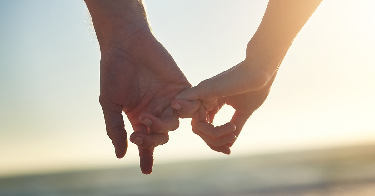 romantic hand holding