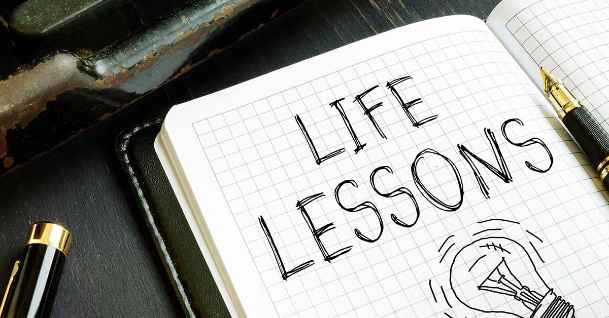 "Life Lessons" written on note pad