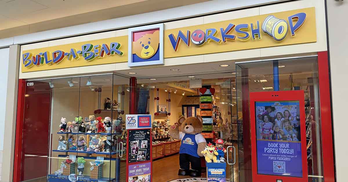 facade of a Build-a-Bear location in a mall