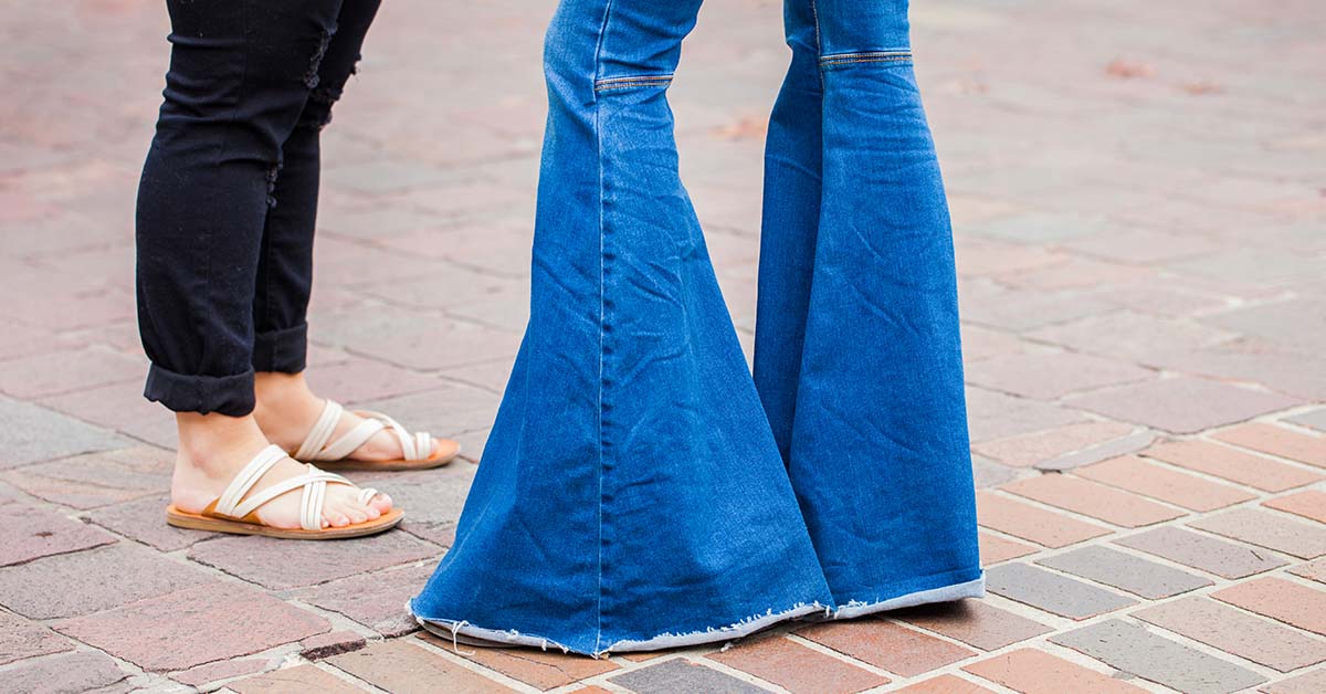 1990s nostalgia bell bottom jeans