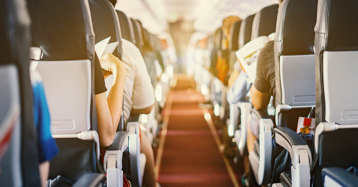 aisle on commercial jet