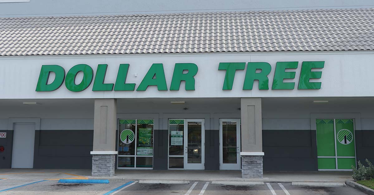 dollar tree shop sign