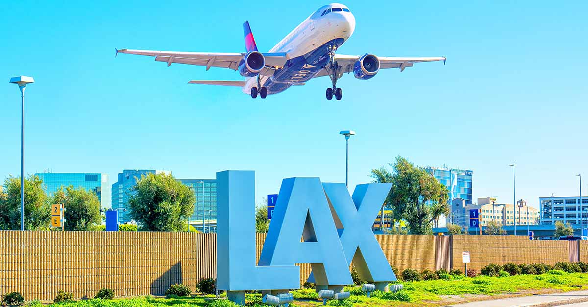 Plane leaving LAX Airport