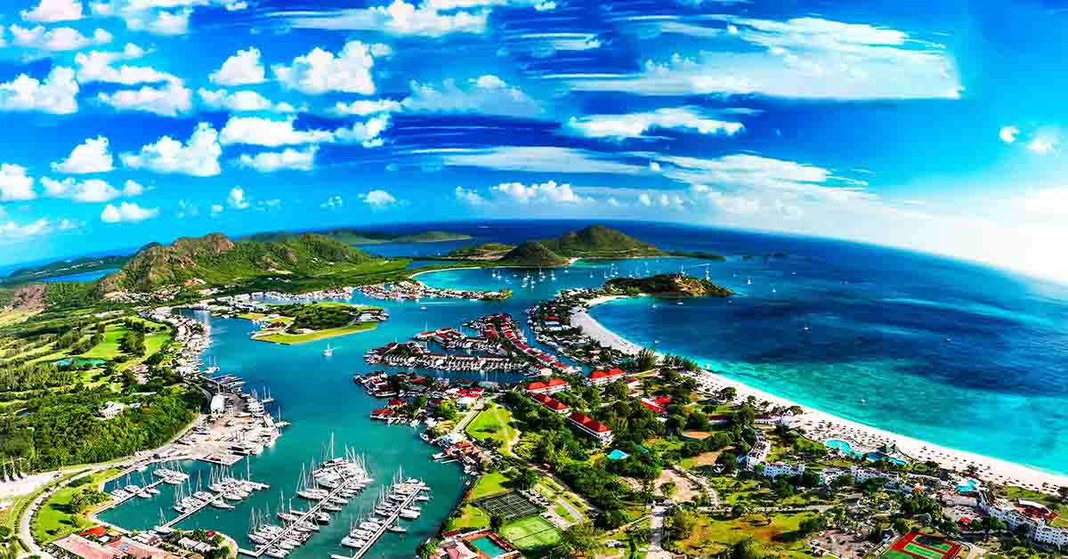 Caribbean Island ariel view